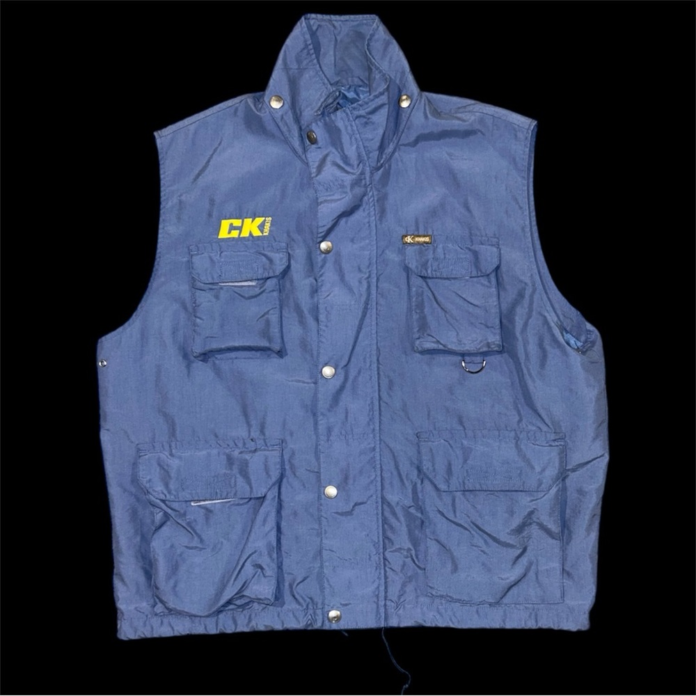 Sporty Calvin Klein Jeans/ CK Khaki Light Blue Cargo Vest Jacket